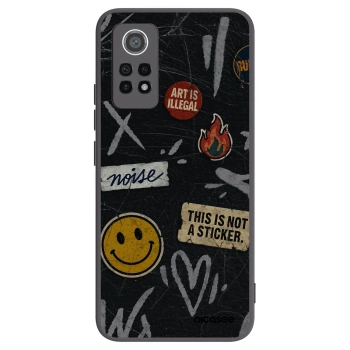 Picasee Μαύρη θήκη σιλικόνης για Xiaomi Redmi Note 12 Pro 4G - STICKERS x TAGS