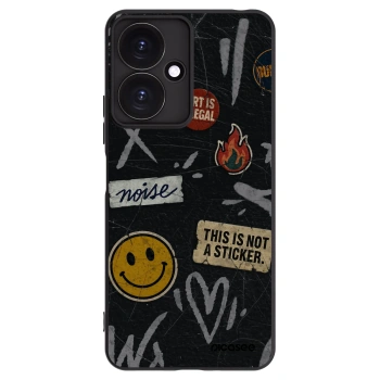 Picasee Μαύρη θήκη σιλικόνης για Xiaomi Redmi 13C 5G - STICKERS x TAGS