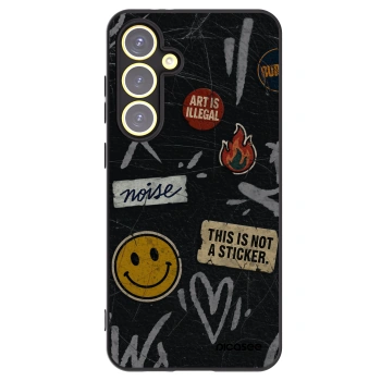 Picasee Μαύρη θήκη σιλικόνης για Samsung Galaxy S24 FE S721B - STICKERS x TAGS