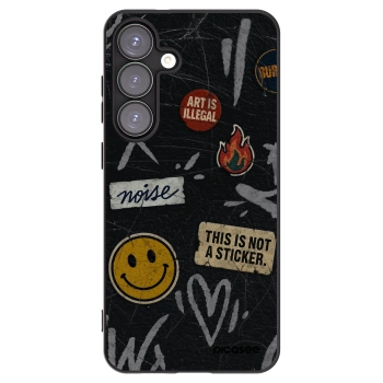 Picasee Μαύρη θήκη σιλικόνης για Samsung Galaxy S25+ 5G - STICKERS x TAGS