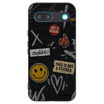 Picasee Μαύρη θήκη σιλικόνης για Google Pixel 8 - STICKERS x TAGS