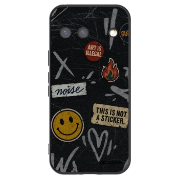 Picasee Μαύρη θήκη σιλικόνης για Google Pixel 9 - STICKERS x TAGS