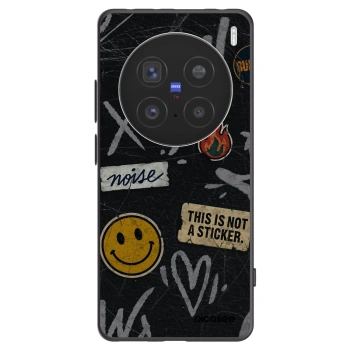 Picasee Μαύρη θήκη σιλικόνης για Vivo X200 Pro - STICKERS x TAGS