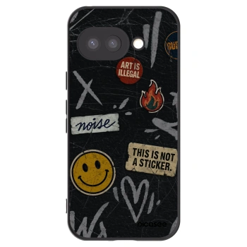 Picasee Μαύρη θήκη σιλικόνης για Google Pixel 9a - STICKERS x TAGS