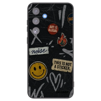 Picasee Μαύρη θήκη σιλικόνης για Samsung Galaxy S25 FE 5G - STICKERS x TAGS