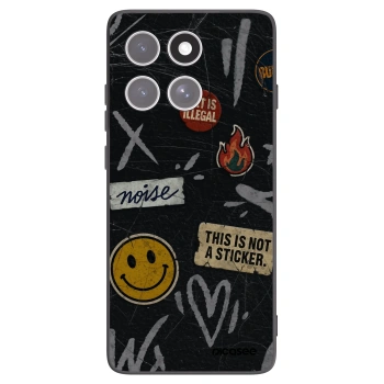 Picasee Μαύρη θήκη σιλικόνης για Motorola Edge 60 Fusion - STICKERS x TAGS