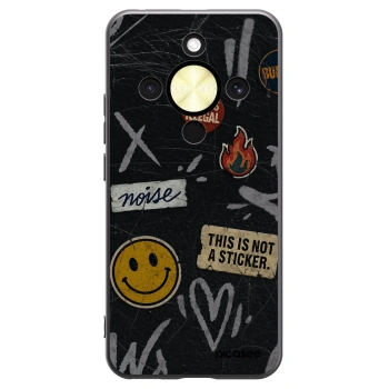 Picasee Μαύρη θήκη σιλικόνης για Honor Magic8 Lite 5G - STICKERS x TAGS