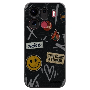 Picasee Μαύρη θήκη σιλικόνης για OPPO Find X9 Pro - STICKERS x TAGS