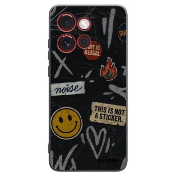 Picasee Μαύρη θήκη σιλικόνης για Motorola Edge 60 Neo 5G - STICKERS x TAGS