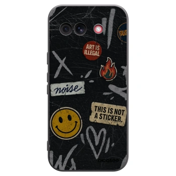 Picasee Μαύρη θήκη σιλικόνης για Google Pixel 10a - STICKERS x TAGS