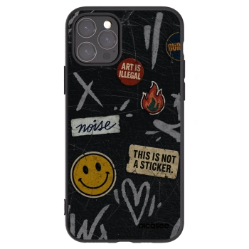 Picasee Μαύρη θήκη σιλικόνης για Apple iPhone 11 Pro - STICKERS x TAGS