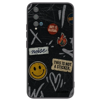 Picasee Μαύρη θήκη σιλικόνης για Huawei Nova 5T - STICKERS x TAGS