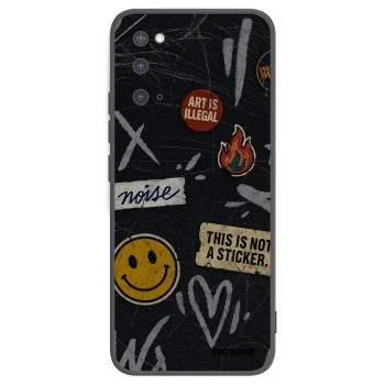 Picasee Μαύρη θήκη σιλικόνης για Samsung Galaxy S20 G980F - STICKERS x TAGS