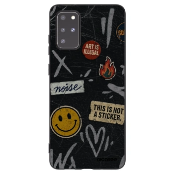 Picasee Μαύρη θήκη σιλικόνης για Samsung Galaxy S20+ G985F - STICKERS x TAGS