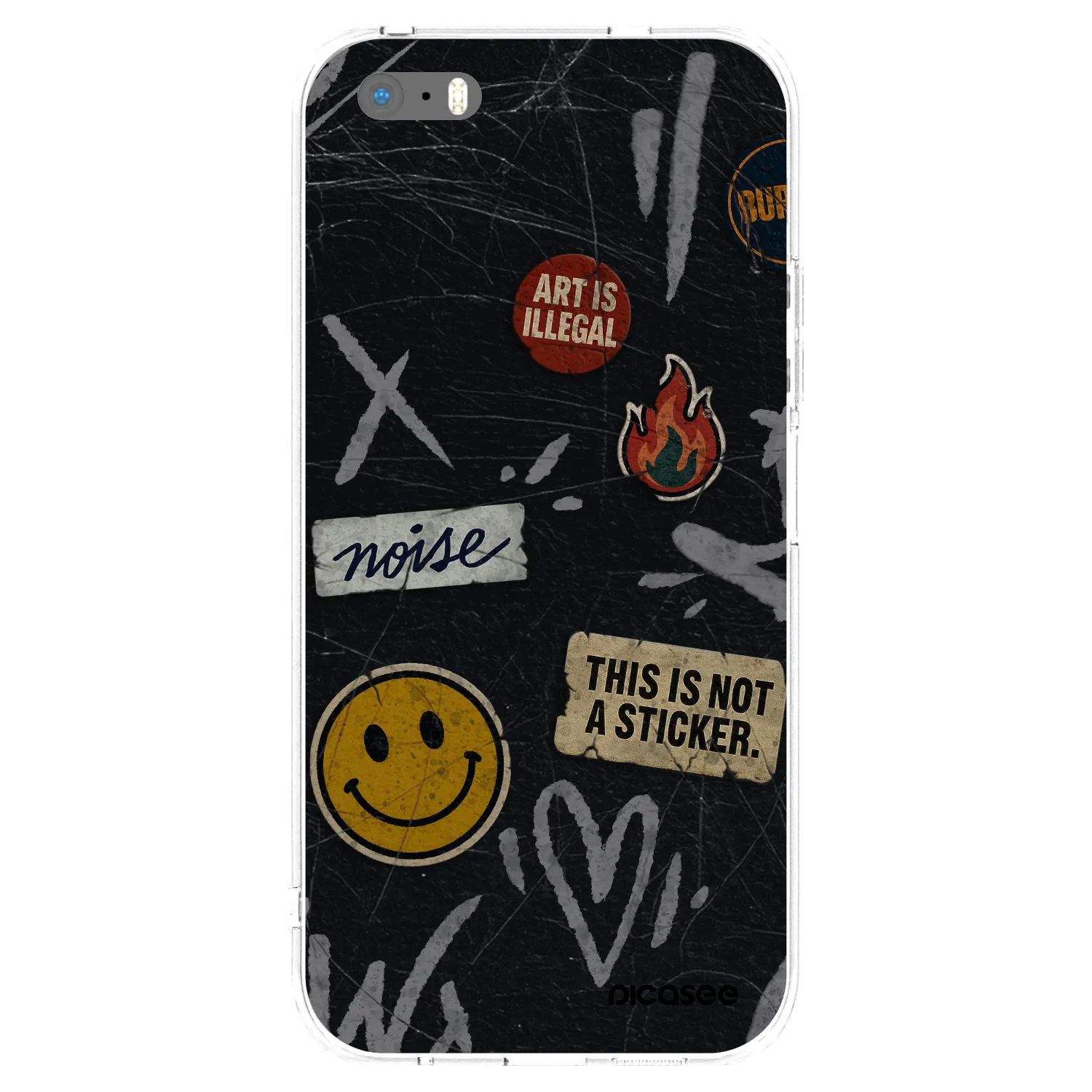 Picasee διαφανής θήκη σιλικόνης Apple iPhone 5/5S/SE - STICKERS x TAGS