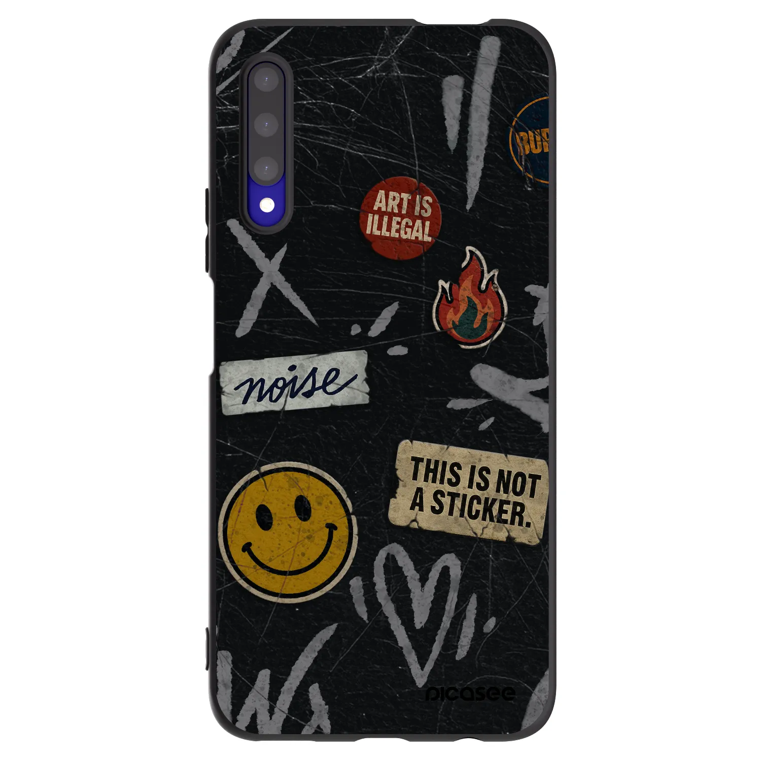 Picasee Μαύρη θήκη σιλικόνης για Honor 9X Pro - STICKERS x TAGS