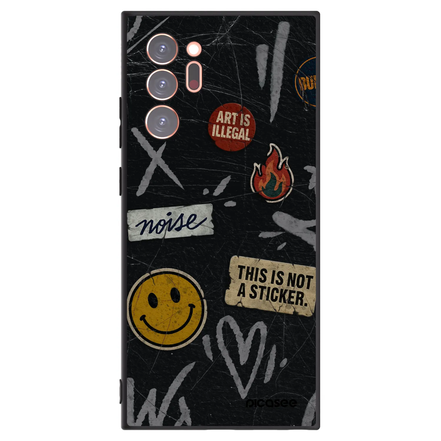 Picasee Μαύρη θήκη σιλικόνης για Samsung Galaxy Note 20 Ultra - STICKERS x TAGS