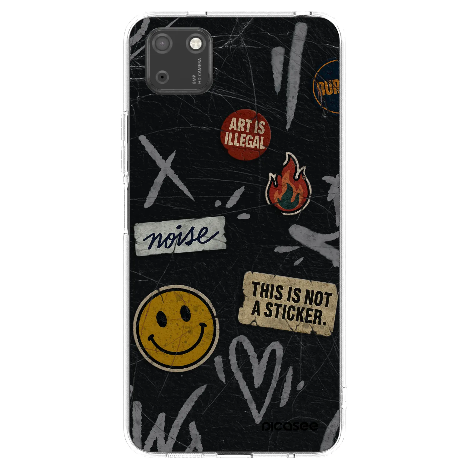 Picasee διαφανής θήκη σιλικόνης Huawei Y5P - STICKERS x TAGS