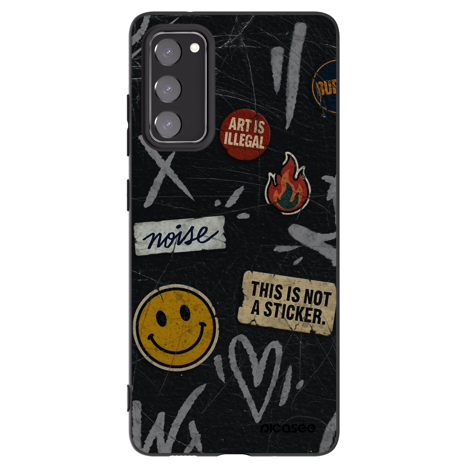 Picasee Μαύρη θήκη σιλικόνης για Samsung Galaxy S20 FE - STICKERS x TAGS
