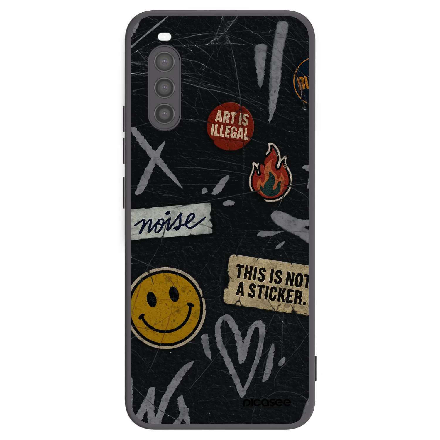 Picasee Μαύρη θήκη σιλικόνης για Sony Xperia 10 II - STICKERS x TAGS