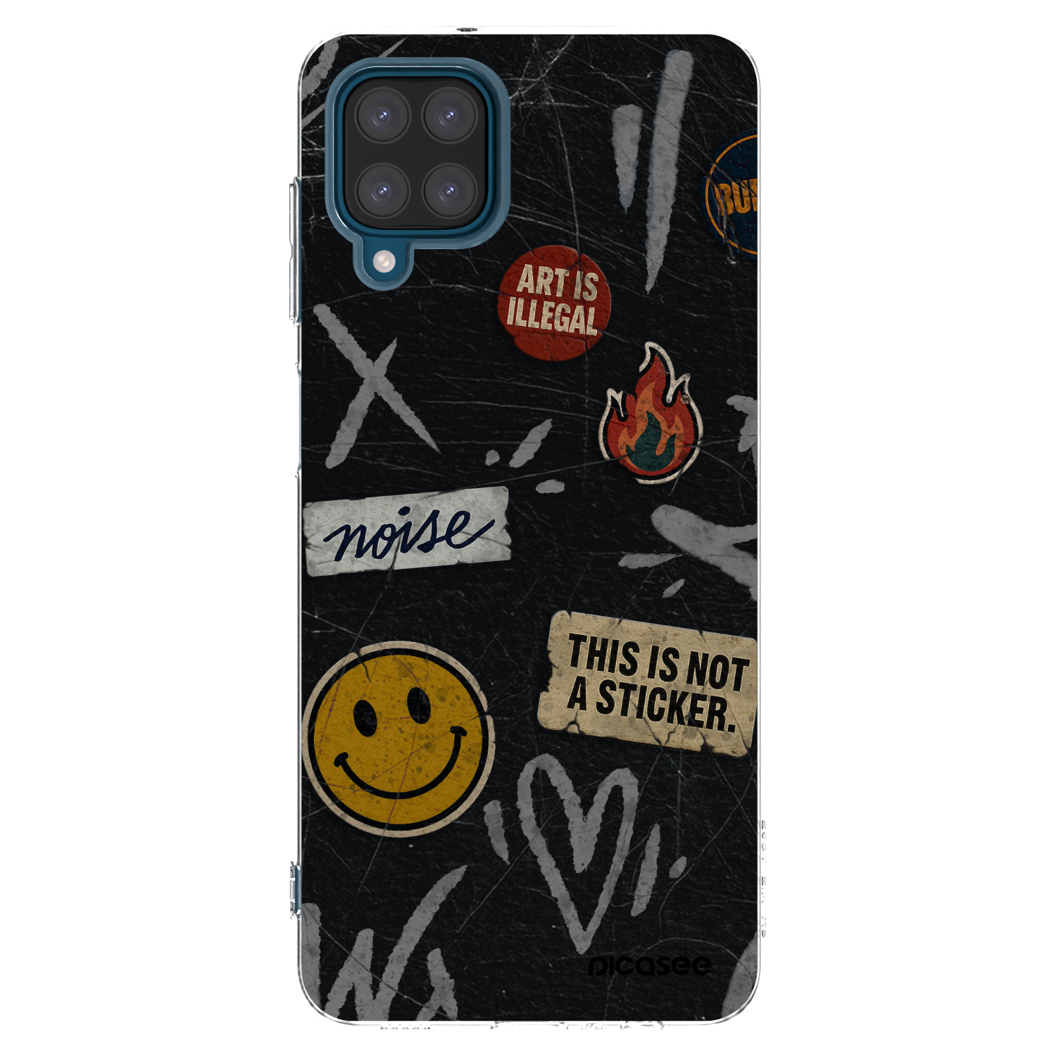Picasee διαφανής θήκη σιλικόνης Samsung Galaxy A12 A125F - STICKERS x TAGS