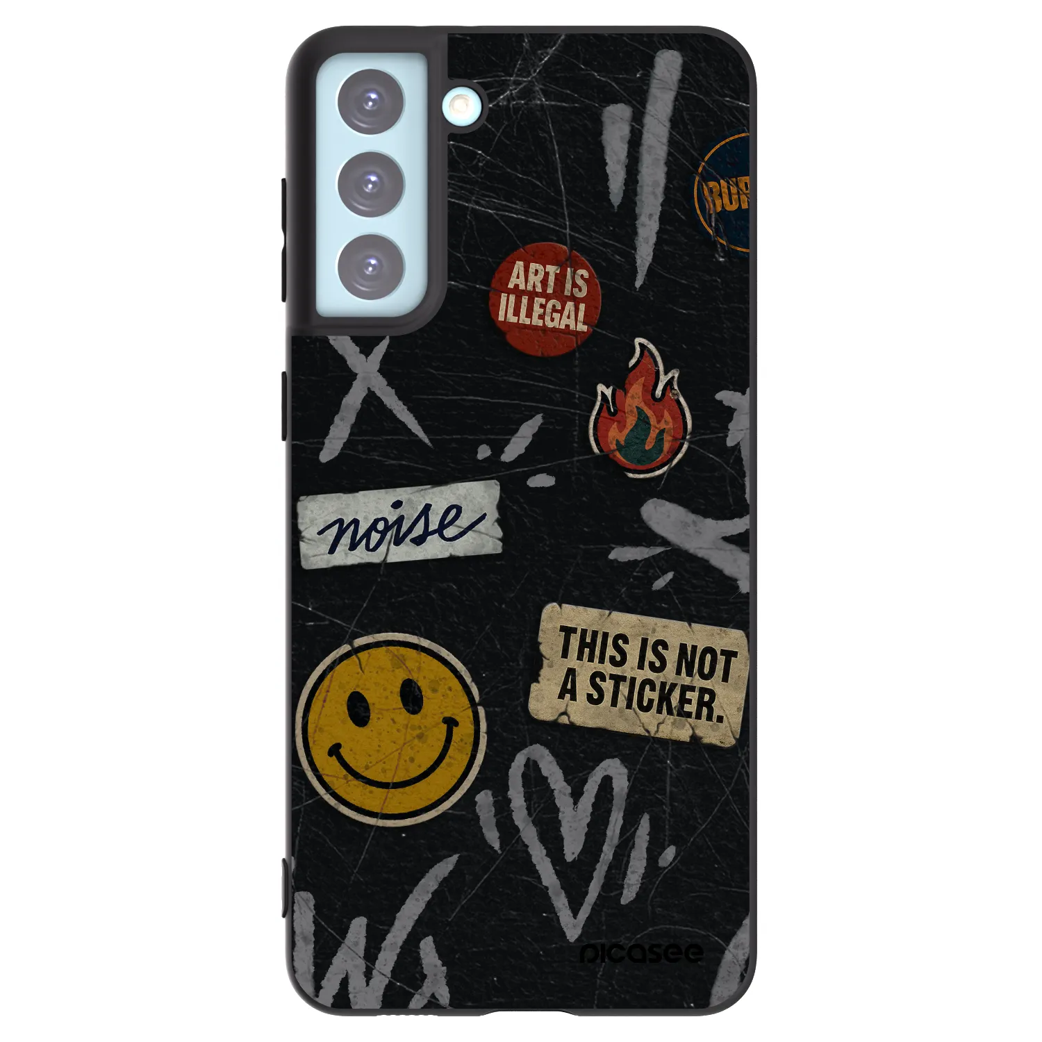 Picasee Μαύρη θήκη σιλικόνης για Samsung Galaxy S21+ 5G G996F - STICKERS x TAGS