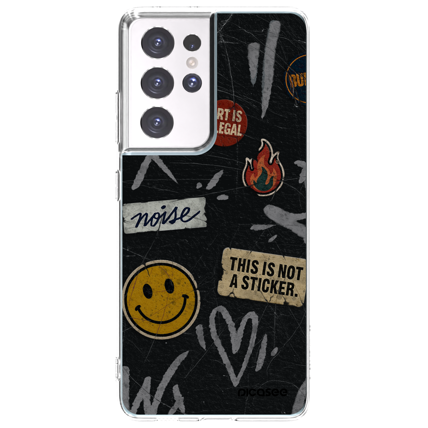 Picasee διαφανής θήκη σιλικόνης Samsung Galaxy S21 Ultra 5G G998B - STICKERS x TAGS