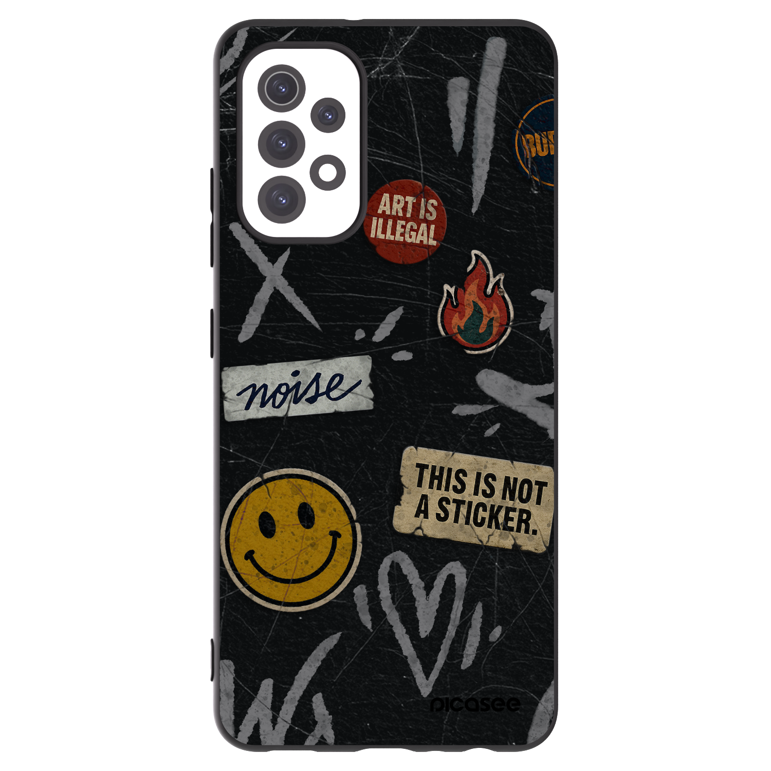 Picasee Μαύρη θήκη σιλικόνης για Samsung Galaxy A32 5G A326B - STICKERS x TAGS