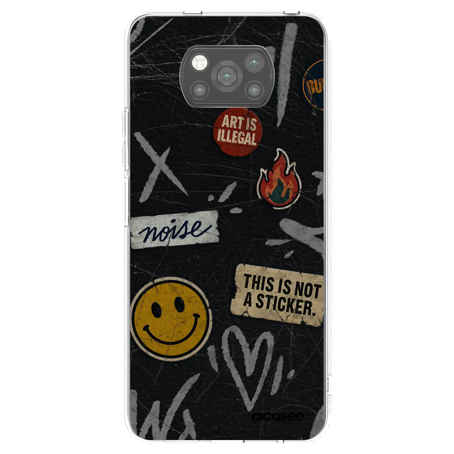 Picasee Μαύρη θήκη σιλικόνης για Xiaomi Poco X3 Pro - STICKERS x TAGS