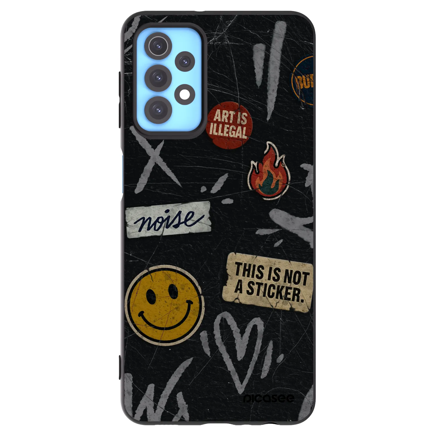 Picasee Μαύρη θήκη σιλικόνης για Samsung Galaxy A32 4G SM-A325F - STICKERS x TAGS