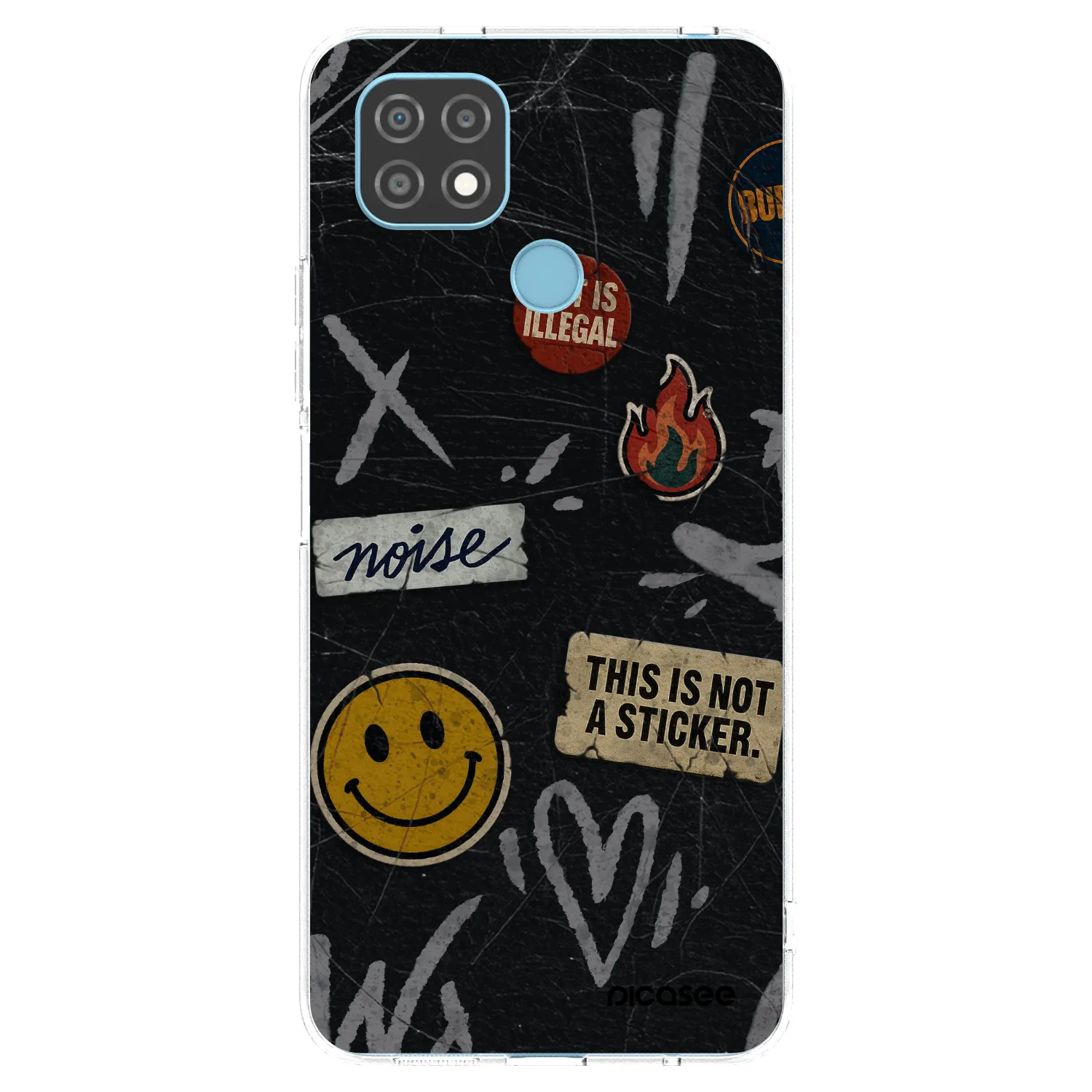 Picasee διαφανής θήκη σιλικόνης Realme C21 - STICKERS x TAGS