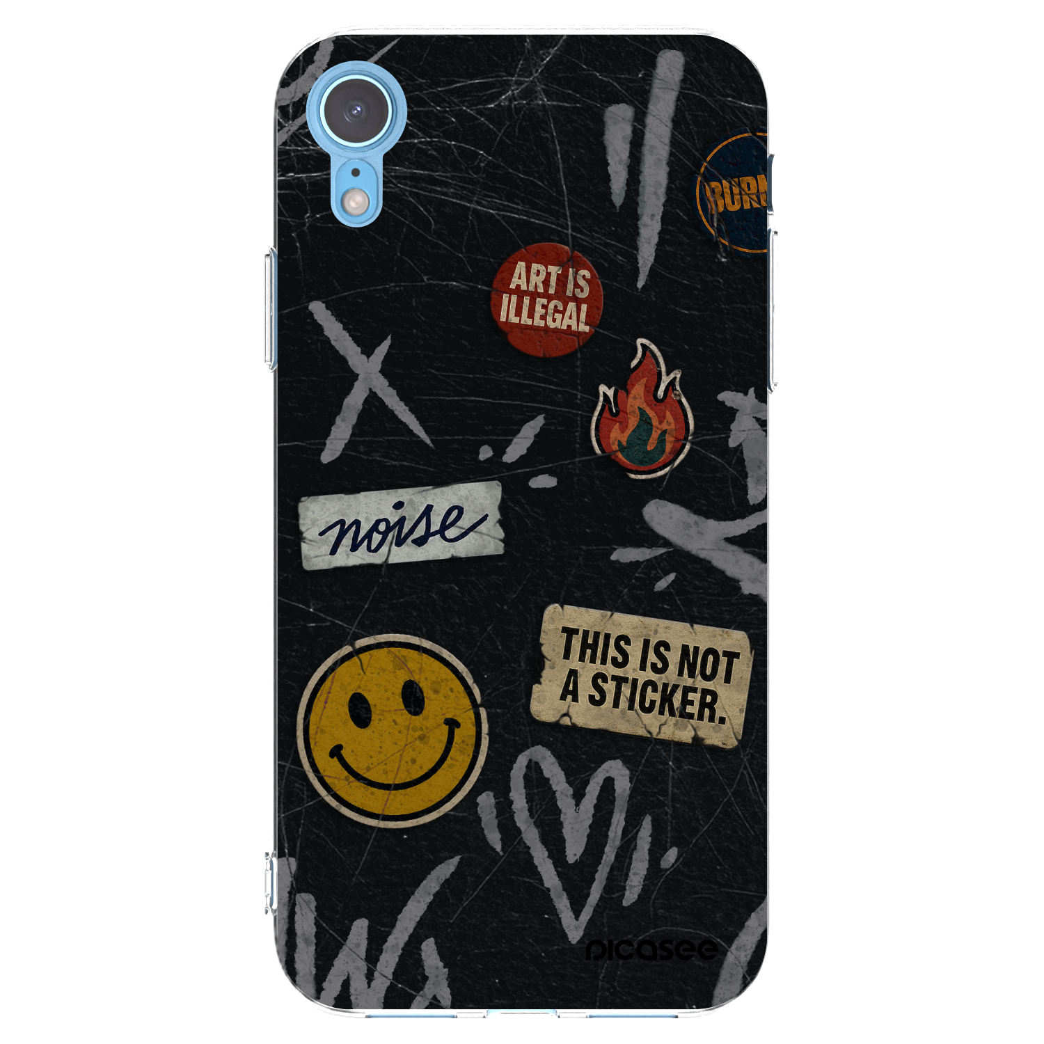 Picasee διαφανής θήκη σιλικόνης Apple iPhone XR - STICKERS x TAGS
