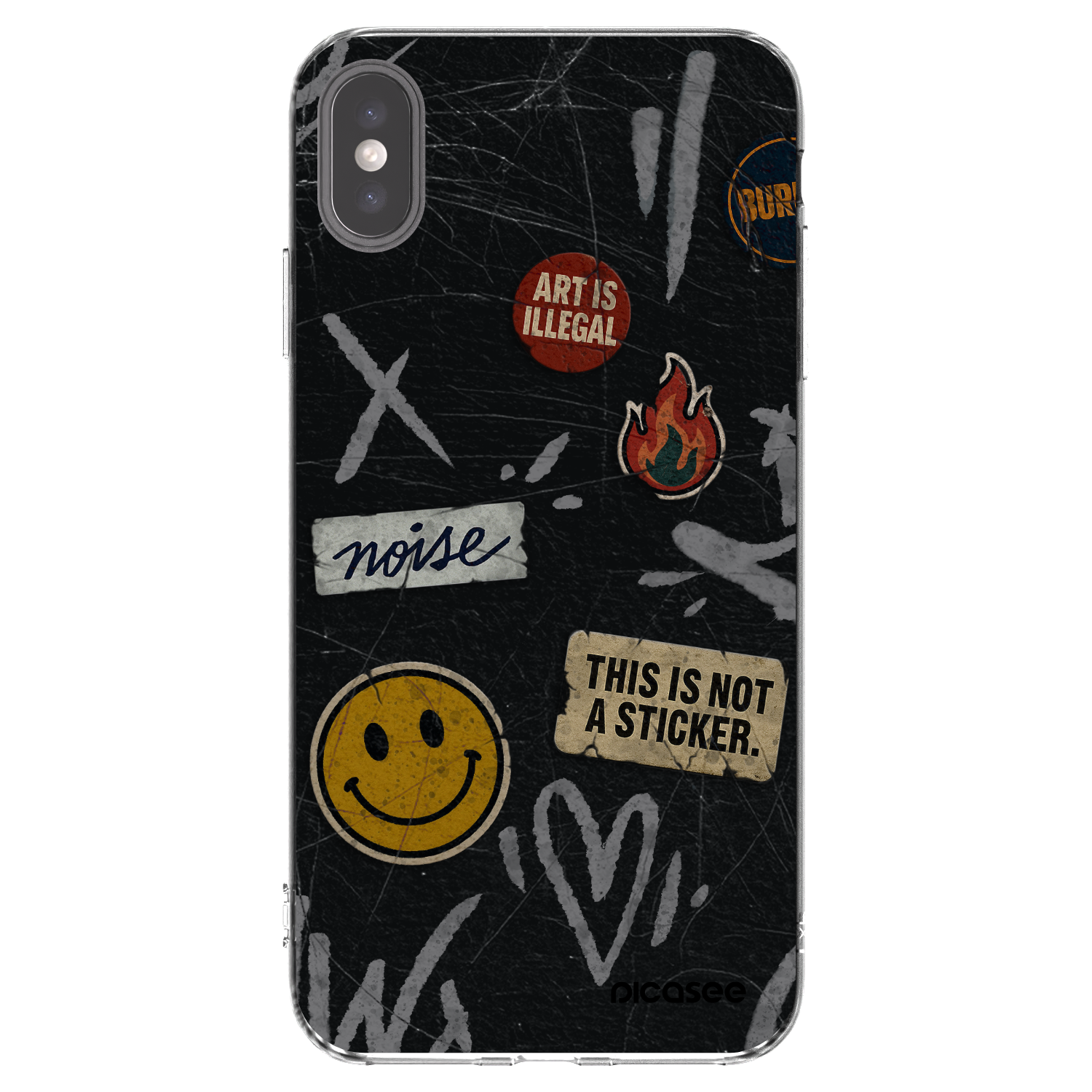 Picasee διαφανής θήκη σιλικόνης Apple iPhone XS Max - STICKERS x TAGS