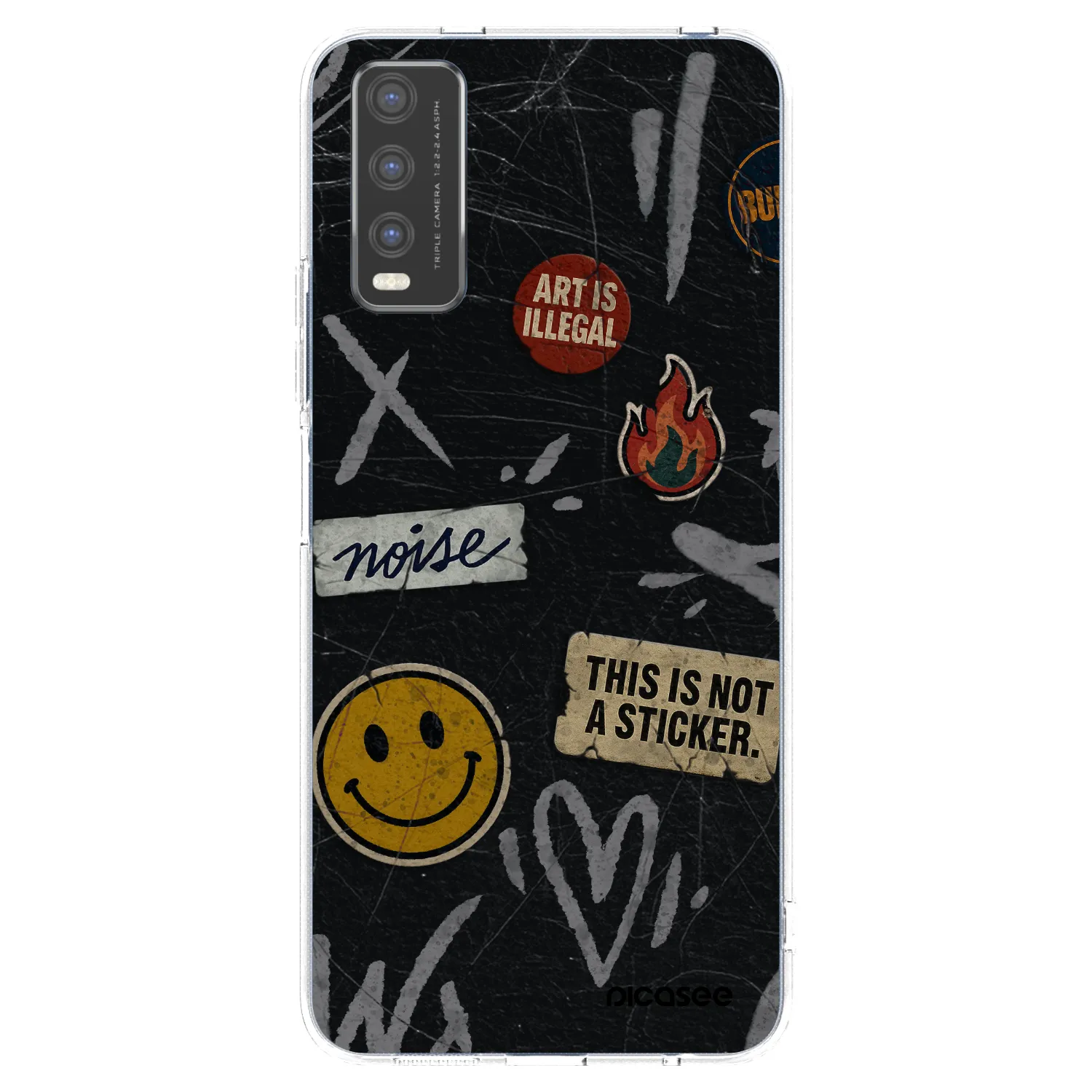 Picasee διαφανής θήκη σιλικόνης Vivo Y20s - STICKERS x TAGS