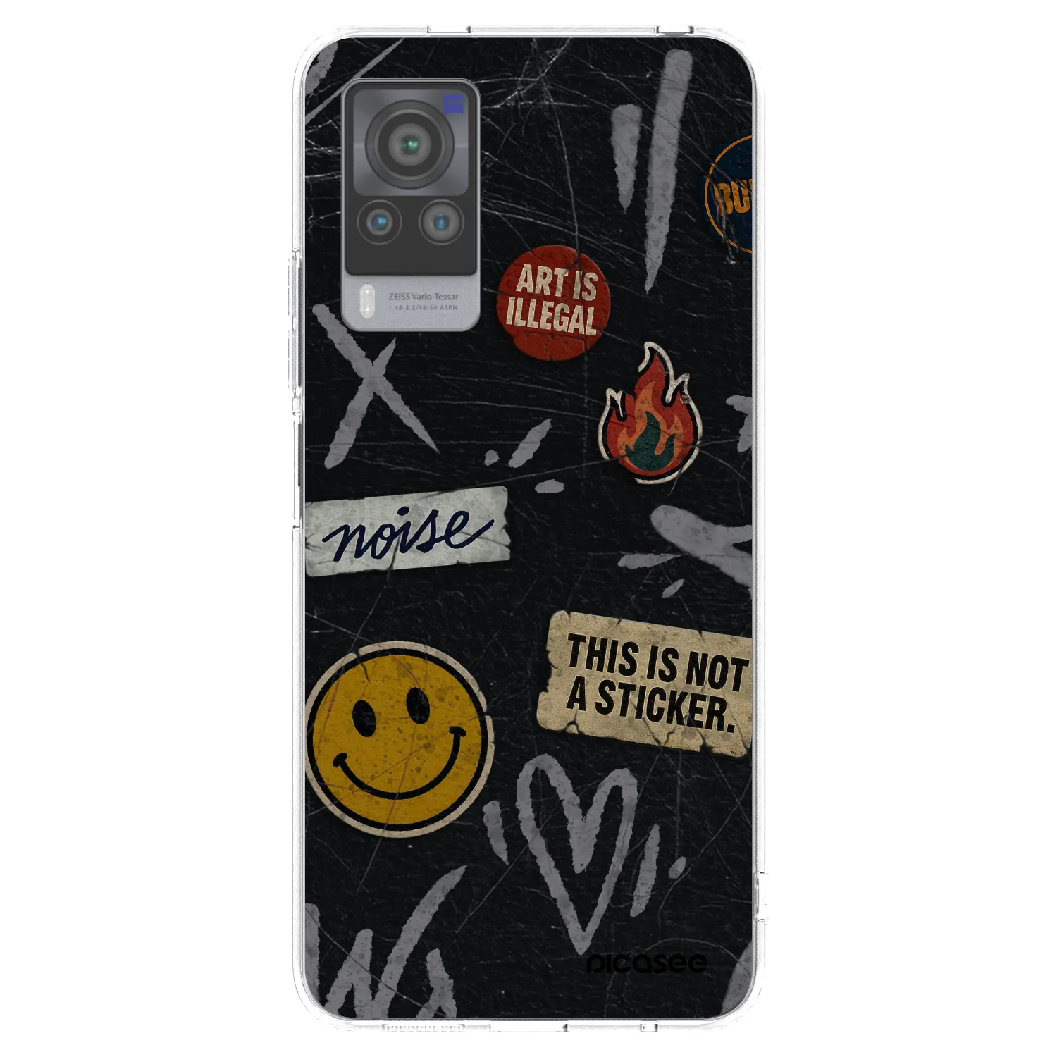 Picasee διαφανής θήκη σιλικόνης Vivo X60 Pro 5G - STICKERS x TAGS