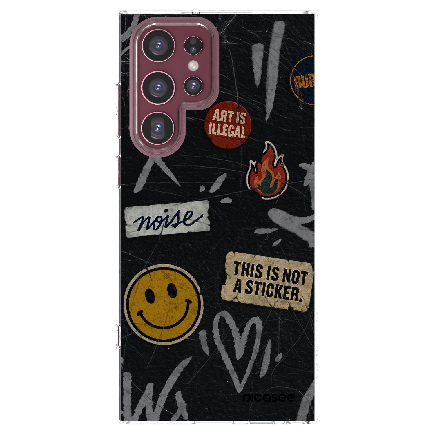 Picasee διαφανής θήκη σιλικόνης Samsung Galaxy S22 Ultra 5G - STICKERS x TAGS