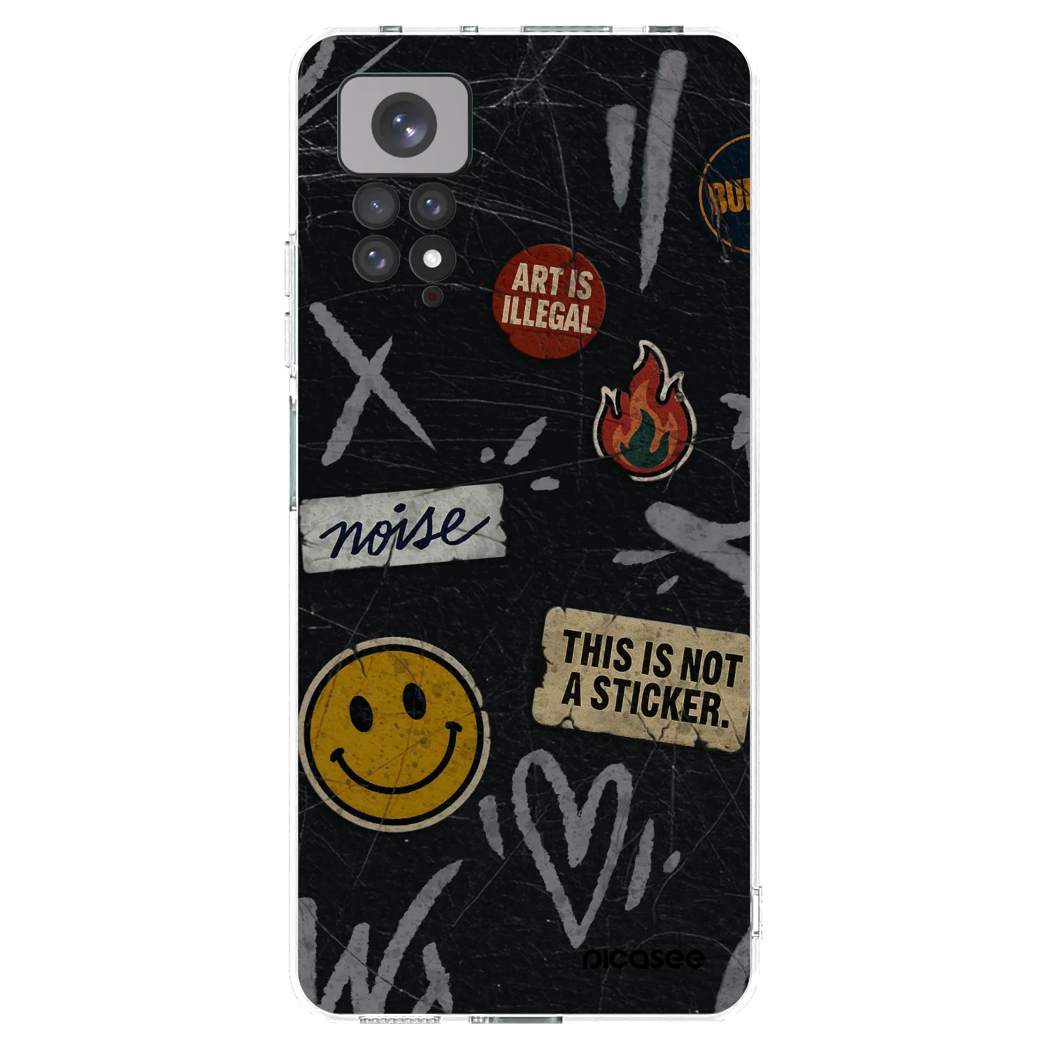 Picasee διαφανής θήκη σιλικόνης Xiaomi Redmi Note 11S 4G - STICKERS x TAGS