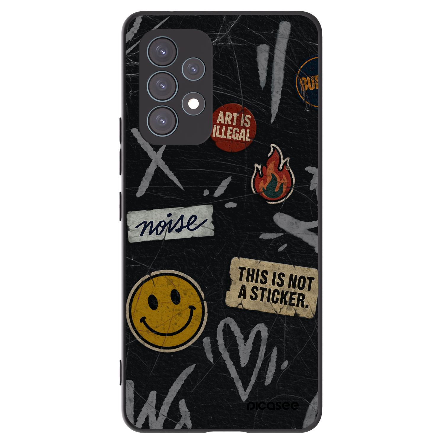 Picasee Μαύρη θήκη σιλικόνης για Samsung Galaxy A53 5G A536 - STICKERS x TAGS