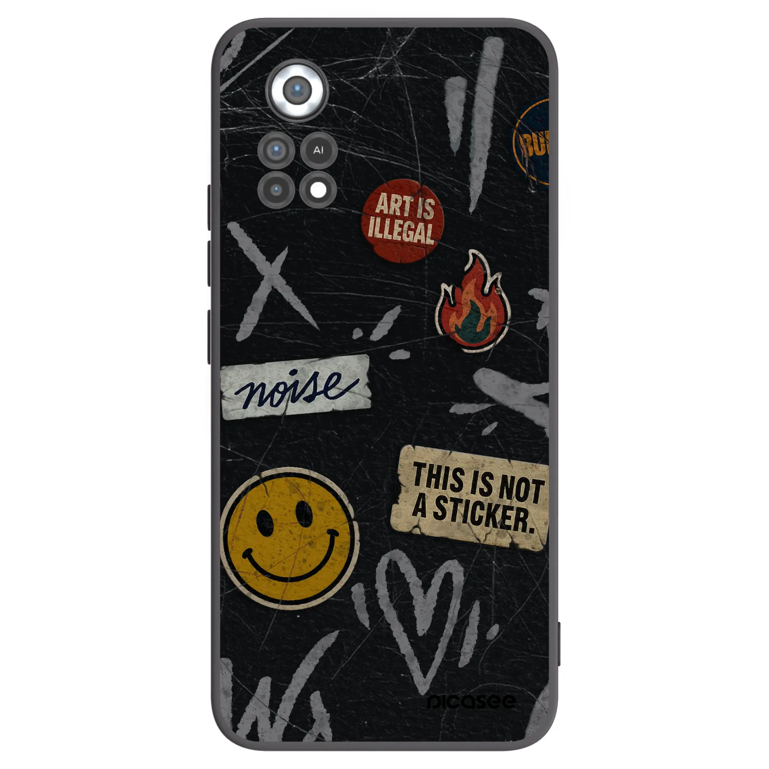 Picasee Μαύρη θήκη σιλικόνης για Xiaomi Poco X4 Pro 5G - STICKERS x TAGS