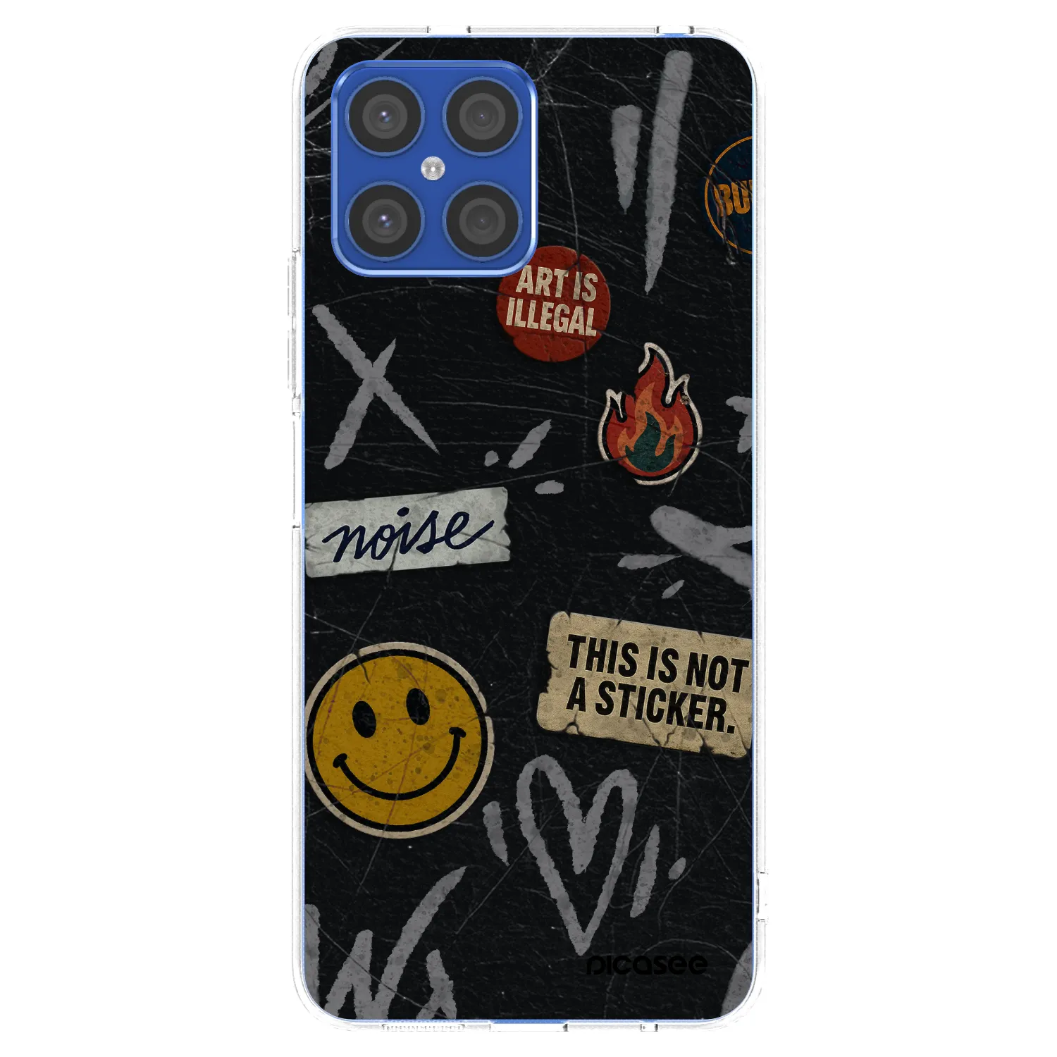 Picasee διαφανής θήκη σιλικόνης Honor X8 4G - STICKERS x TAGS