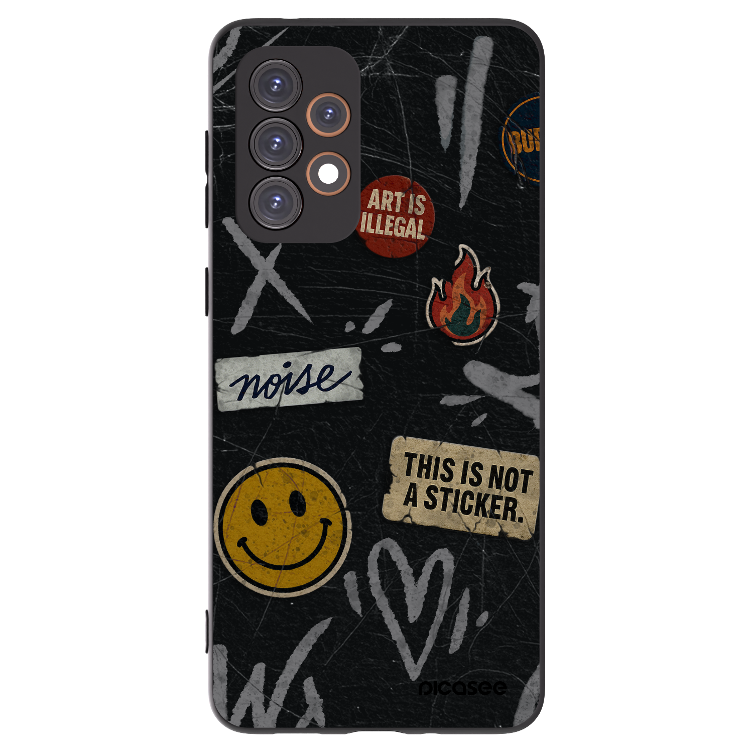 Picasee Μαύρη θήκη σιλικόνης για Samsung Galaxy A33 5G A336 - STICKERS x TAGS