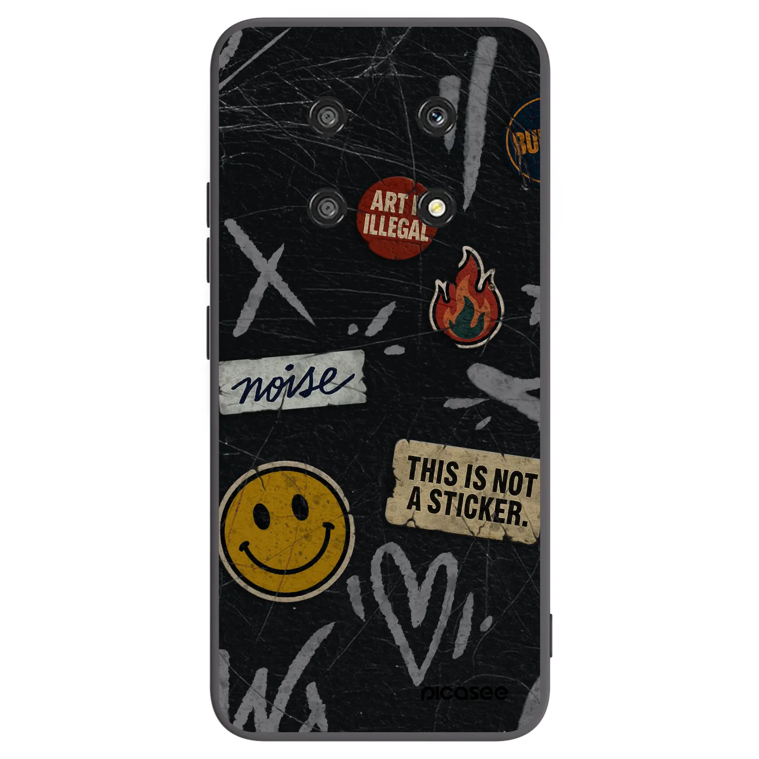 Picasee Μαύρη θήκη σιλικόνης για Honor Magic4 Lite 5G - STICKERS x TAGS