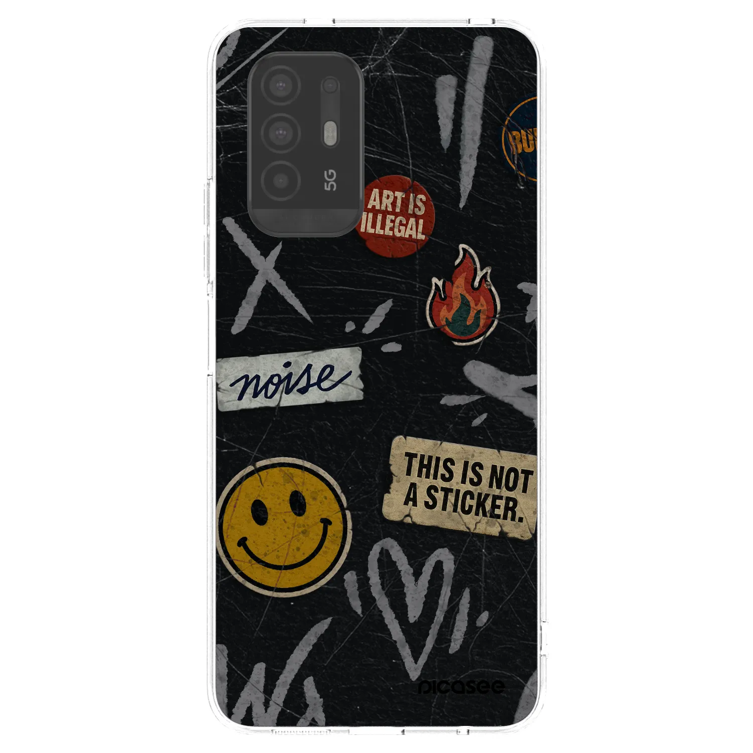 Picasee διαφανής θήκη σιλικόνης OPPO A94 5G - STICKERS x TAGS