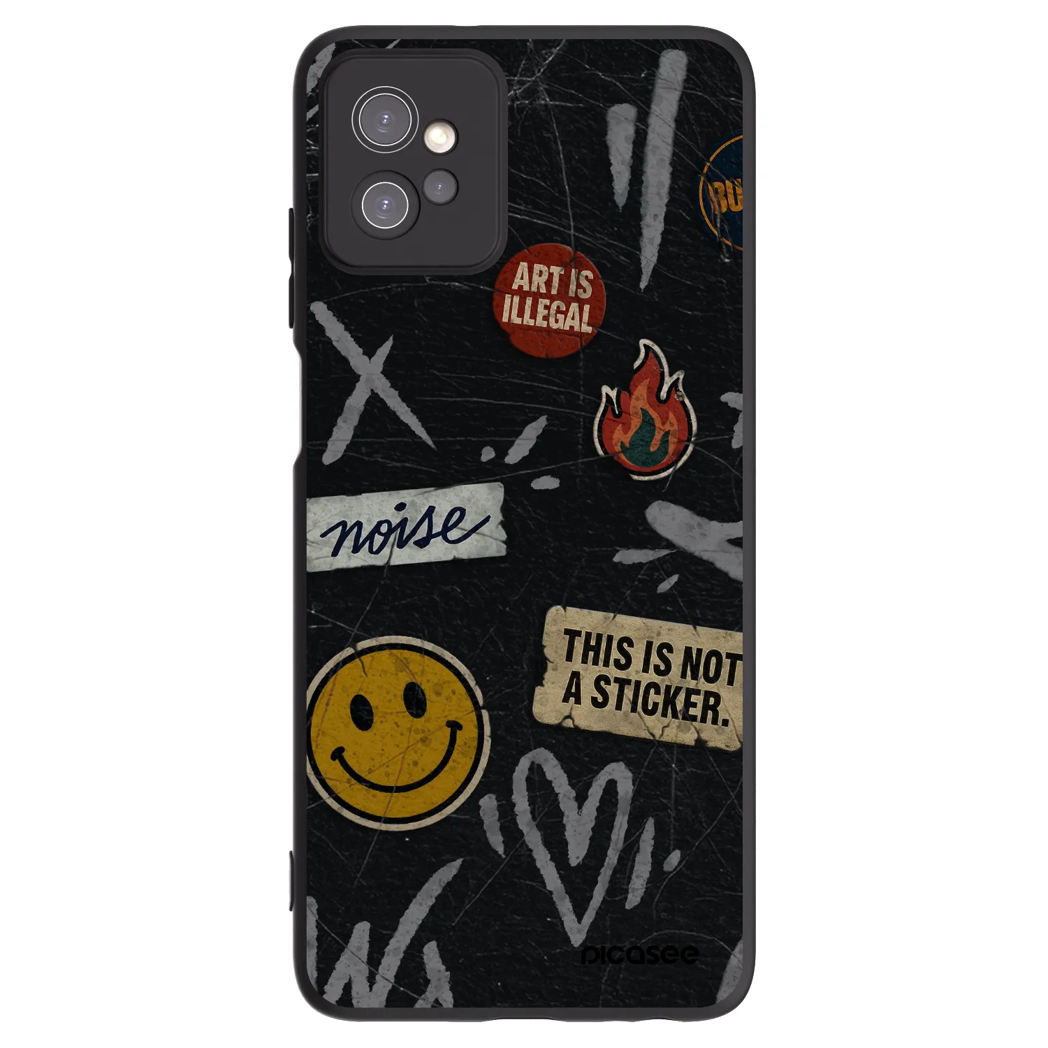 Picasee Μαύρη θήκη σιλικόνης για Motorola Moto G32 - STICKERS x TAGS