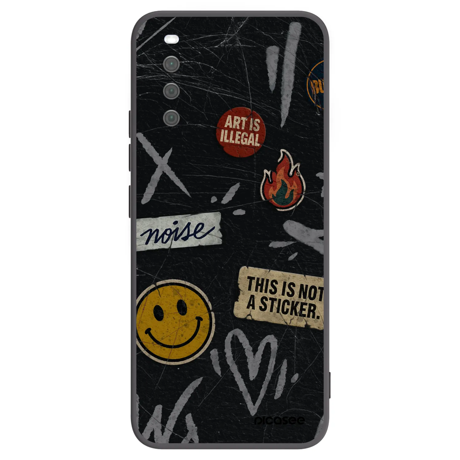 Picasee Μαύρη θήκη σιλικόνης για Sony Xperia 10 III - STICKERS x TAGS