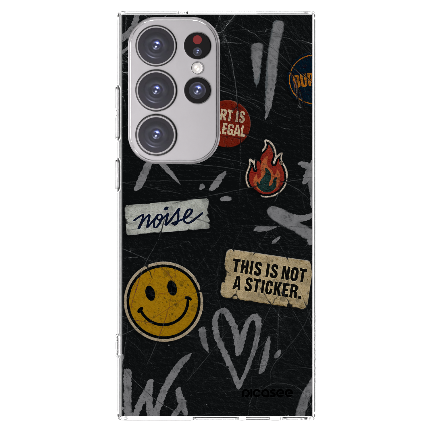 Picasee διαφανής θήκη σιλικόνης Samsung Galaxy S23 Ultra 5G - STICKERS x TAGS