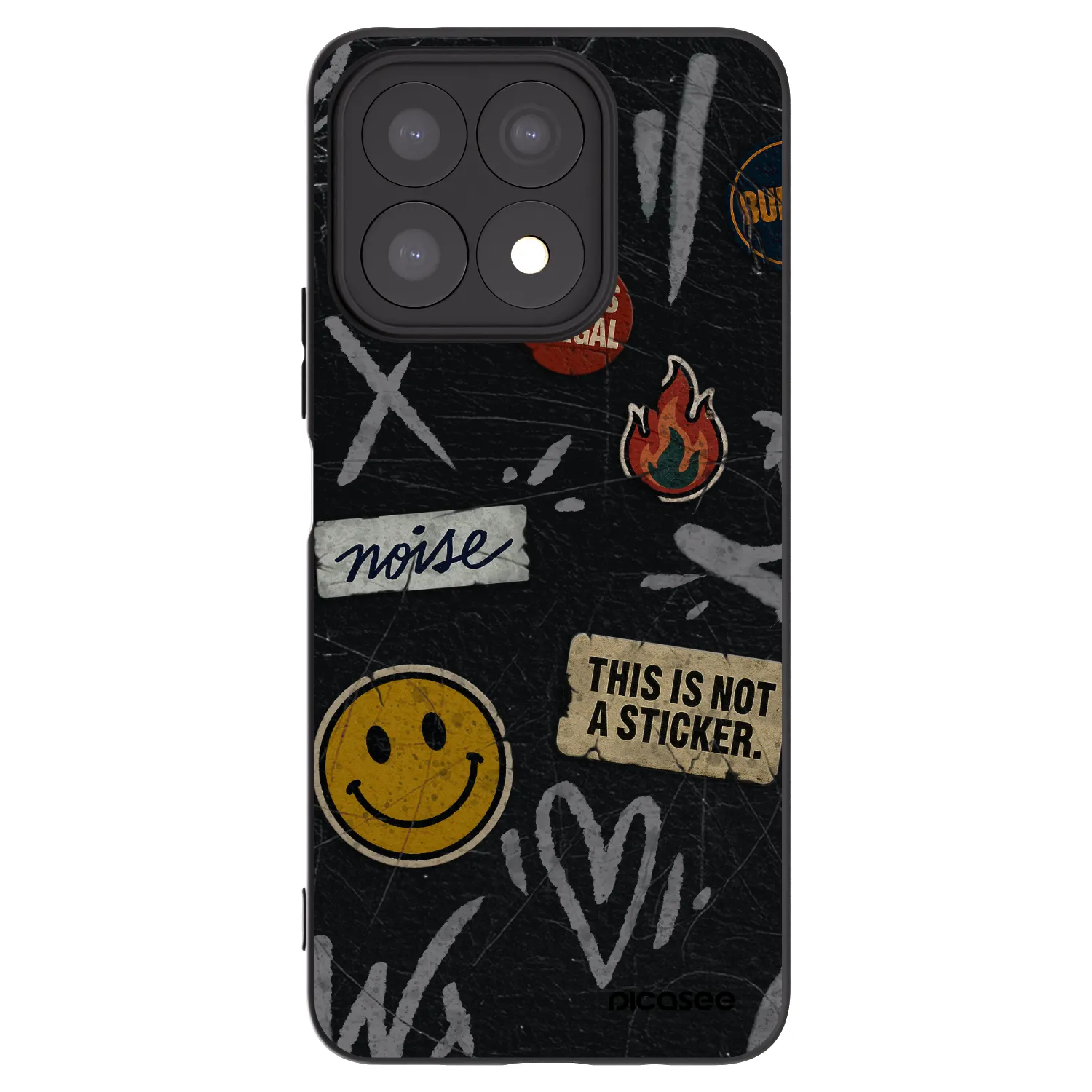 Picasee Μαύρη θήκη σιλικόνης για Honor X8a - STICKERS x TAGS