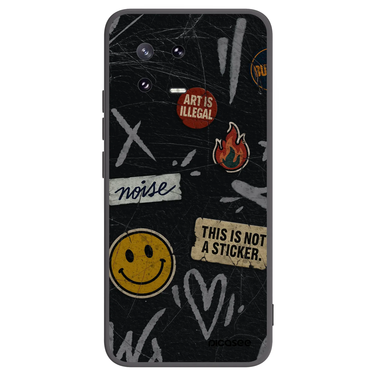 Picasee Μαύρη θήκη σιλικόνης για Xiaomi 13 Pro - STICKERS x TAGS
