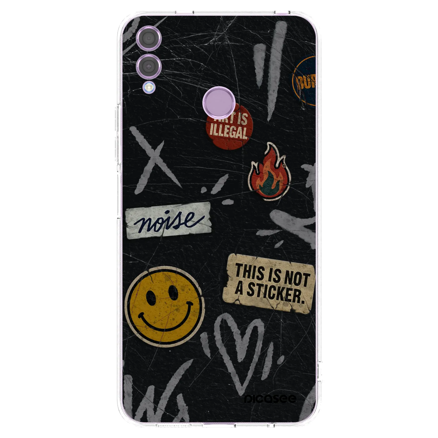 Picasee διαφανής θήκη σιλικόνης Honor 8X - STICKERS x TAGS