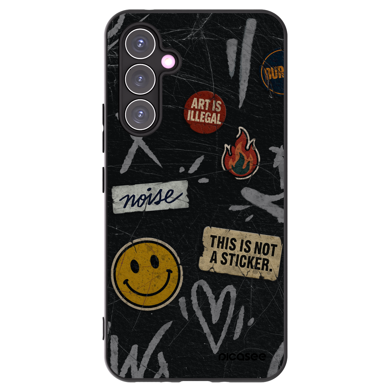 Picasee Μαύρη θήκη σιλικόνης για Samsung Galaxy A54 5G A546B - STICKERS x TAGS